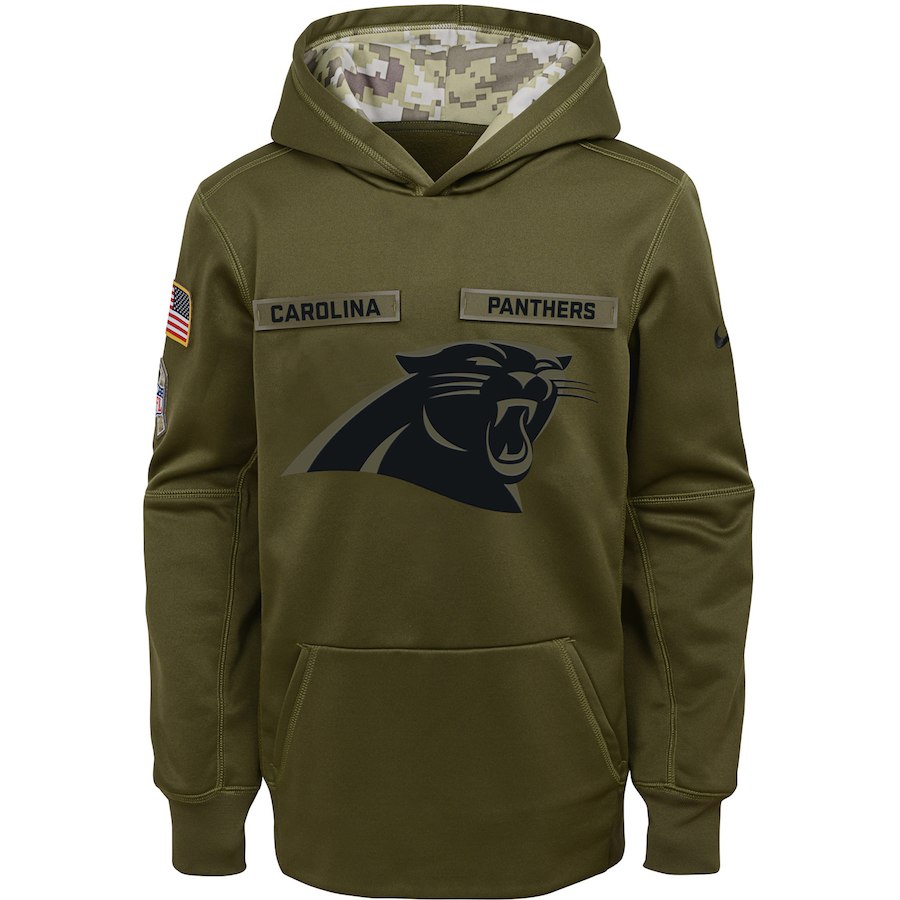 Youth Nike Carolina Panthers Salute to Service Pullover Performance NFL Hoodie